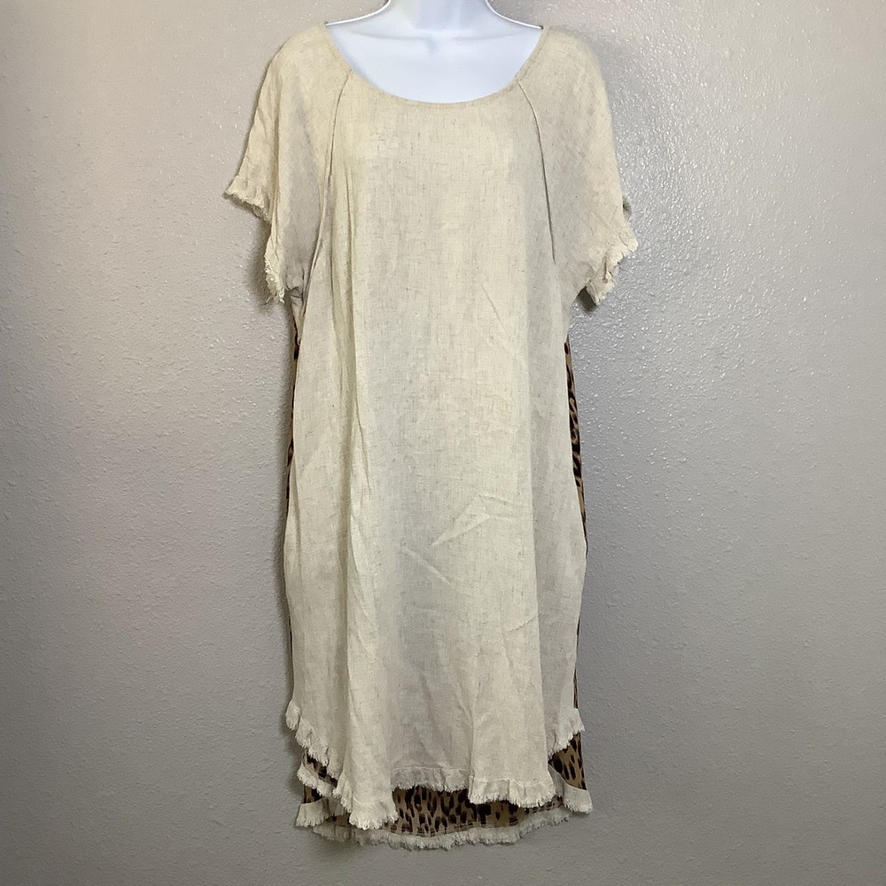 Bad Little Country Girl Linen Blend Lagenlook Oversized Casual Summer Dress L